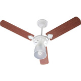 Ventilador De Teto Tron Marbela Branco Com 3 Pás Cor  Verniz De  Mdf, 960 mm De Diâmetro 220 v