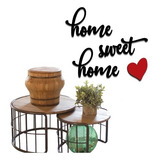 Lettering Home Sweet Home 50x40cm Em Mdf Aplique De Parede