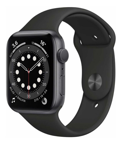 Apple Watch Series 6 Gris Espacial Correa Deportiva Negra