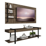 Rack Painel Tv 50 Polegadas Ohio Carraro Legno E Preto