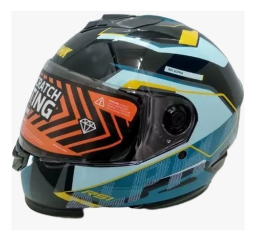 Casco Hawk Rs1 Alpha Negro/celeste T: S (56cm)-bmmotopartes