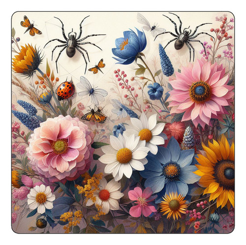 Mousepad Flores Y Arañas Spider Flowers Color M3