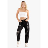 Jeans Mom Negro Destroyer Dirty Jeans Je2410nd