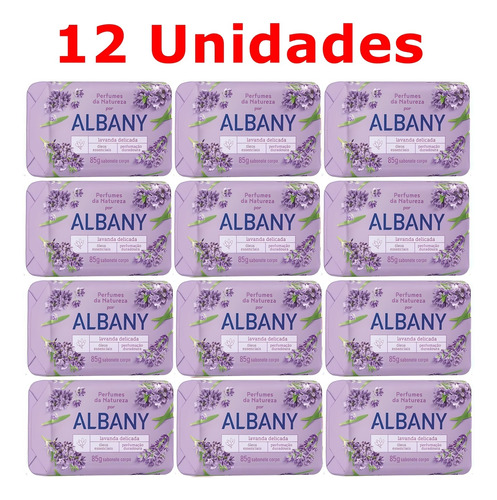 12 Sabonete Albany Lavanda Perfumes Da Natureza 85g