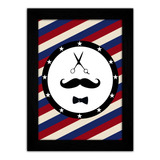 Quadro Decorativo Grande Barber Shop Tesoura Bigode Gravata 