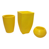 Vasos Decoração Conjunto Kit Resistente Plantas De Jardim 