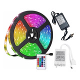 Cinta Led Tira Luces 5mts Rgb Multicolor Con Control Deluxe