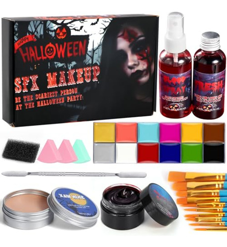 Pintura Para Cara  Simnoble Kit De Maquillaje De Halloween,