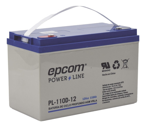 Batería Solar Recargable Epcom 12 V 110 Ah Ciclo Profundo