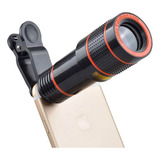 Lente Telescopio Zoom Optico X8 Para Camara Celular Con Clip