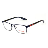 Óculos Prada Linea Rossa Azul Fosco Vps50p Tfy-1o1 57mm 