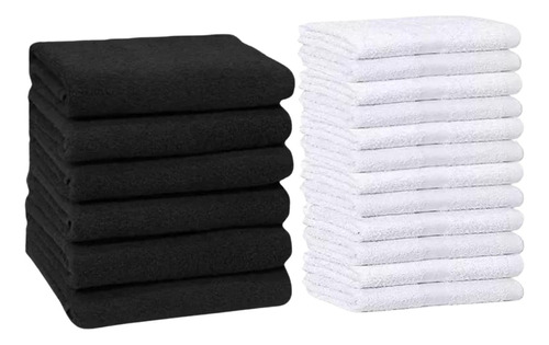 Pack X12 Toallas Blanco Hotelera  100% Algodón 40x75 Oferta