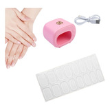 Película Adesivo Gel Unhas Alongamento + Cabine Nail Luz Uv