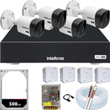 Kit 4 Câmeras Segurança Intelbras 1120b Dvr Mhdx 4ch Hd 500g