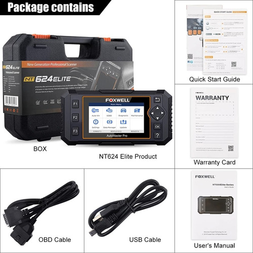 Scanner Automotivo Foxwell Nt624 Elite Em Português Brasil