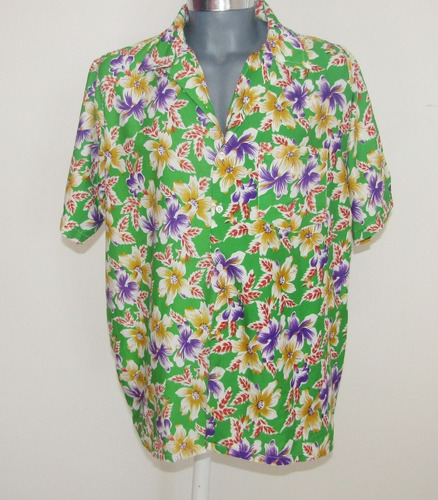 Waikiki Creations Camisa Hawaiiana Estampado Floral Talla Xl