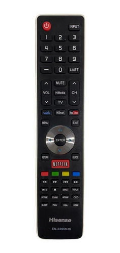 Control Remoto Hisense Smart Tv En-33933hs + Pilas