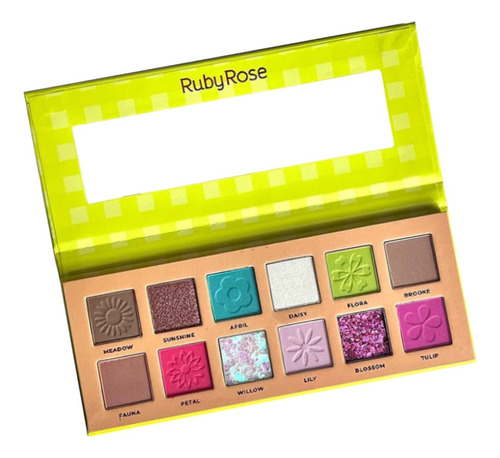 Paleta Sombras Colorida Matte Glitter Cintilante Ruby Rose