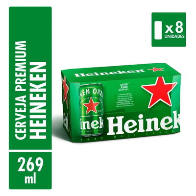 Cerveja Puro Malte Lager Premium Com 8 Latas 269ml Heineken | MercadoLivre
