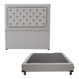 Cabecera Queen Size Dicasa Mary + Box Dicasa Quantum Gris