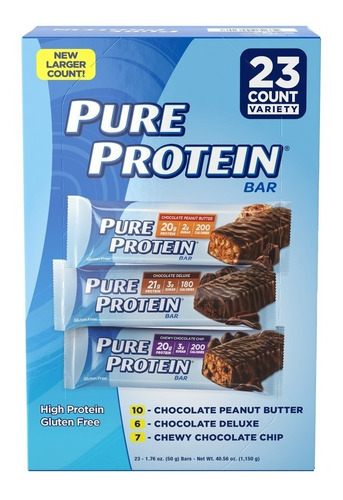 Pure Protein Gluten Free High Barras De Proteina 23 Piezas
