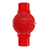 Reloj Pulsera Skmei 9179 Wr30m Color De La Malla Rojo Color Del Bisel Rojo Color Del Fondo Rojo