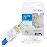 Conector Rj45 Macho Cat6/cat5e Pra Cabo De Rede Vazado 100un