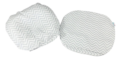 Travesseiro Para Cabeça Chata Bebês Zigzag Cinza + Fronha
