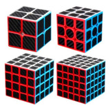 Cubo Rubik 2x2 3x3 4x4 5x5 Fibra De Carbono Profesional Moyu
