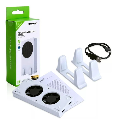 Base Cooler Para Xbox Series S Usb 2 Ventoinhas Branca