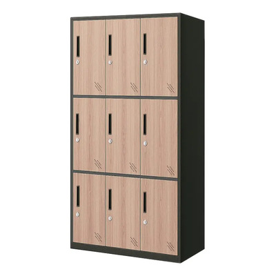 Casillero Locker 9 Espacios Estilo Moderno Base Metalica Color Café | Meses sin interés