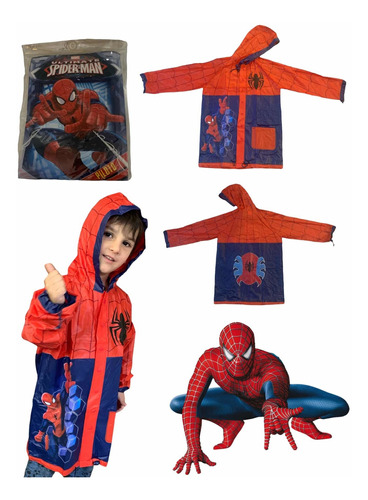 Piloto De Lluvia Spiderman Infantil Hombre Araña Vs Vientos