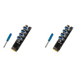 2 Adaptadores Usb M.2 M.2 M-key A 4 Puertos Pci-e X1 Usb3.0