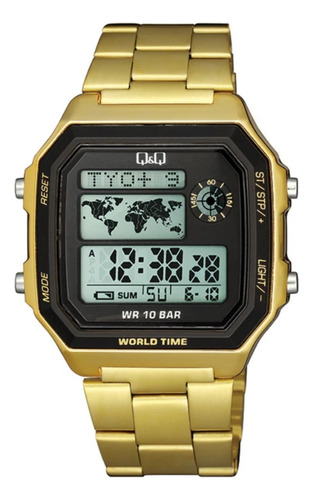 Reloj Vintage Q&q World Time Wr 10 Bar