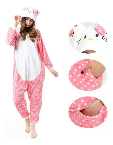 Pijama Mameluco Disfraz Cosplay Hello Kitty Adulto Sanrio
