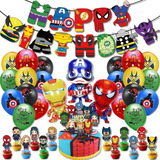 Globos Spiderman De Cumpleaños Decoracion Fiesta Avengers 