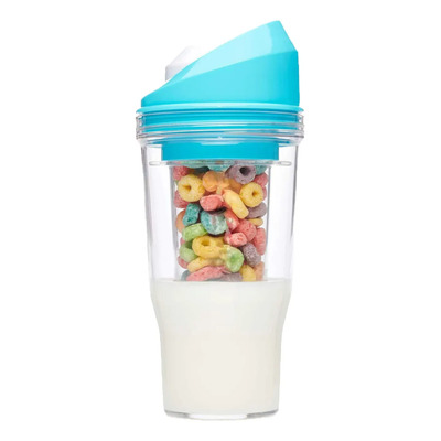 Vaso Portátil Para Leche Y Cereales, Edición Estándar Azul