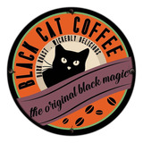 #786 - Cuadro Decorativo Vintage - Gato Café Coffee No Chapa