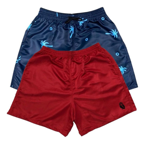 Kit 2 Shorts Plus Size Tactel Moda Praia Masculino G1 G2 G3