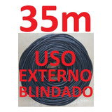 Cabo Rede Cat5e Preto 35m Externo Blindado Net Pronto Usar