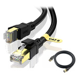 2pcs Cable Ethernet Cat8 De 40 Gbps, 2000 Mhz, 26 Awg