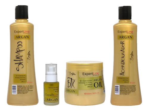 Kit Shampoo+acondicionador+crema+serum Capilar Argan Evergla