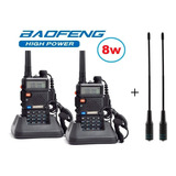 8w  Dos Radios Baofeng Uv-5r * Tri Power + 2 Antena Nagoya