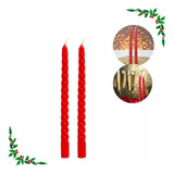 Velas Espiral Com 2 Unids Vermelha Decoração Natal Enfeite