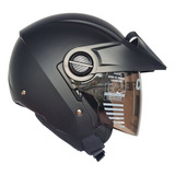 Casco Moto Ich 102 Negro Mate Solid Smoke Certificado