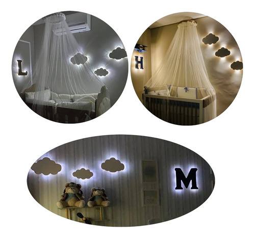 Nuvem Com Led Kit Pmg Mais Uma Letra Com Luz Led Quarto Bebe