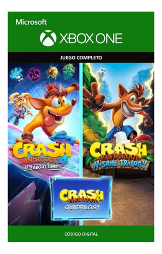 Crash Bandicoot Cuadrilogy Xbox One Digital Codigo