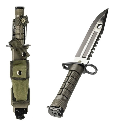 Faca Tática C/ Baioneta M16 Explorer Sobrevivência Militar Cor Verde-escuro