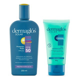 Kit Dermaglos (protector Solar Fps50 X250ml+ Gel Post Solar)