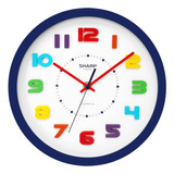 Reloj De Pared Sharp Colorful Para Niños De 10 Pulgadas, Sil